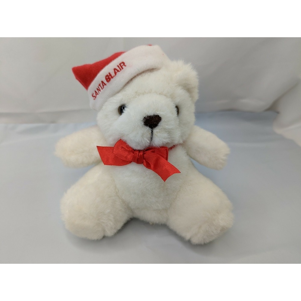 Santa Blair White Bear Plush 6 Inch Christmas Stuffed Animal Toy‎